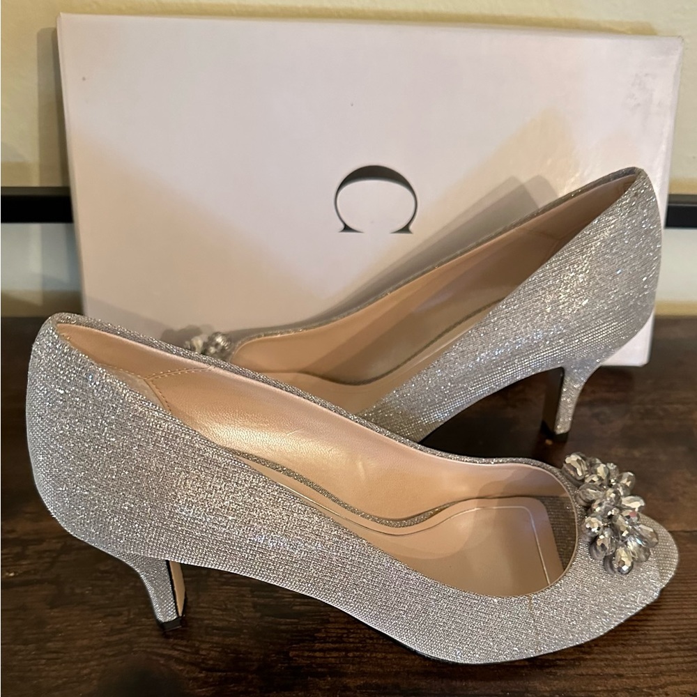 Women’s Caparros silver glitter heels